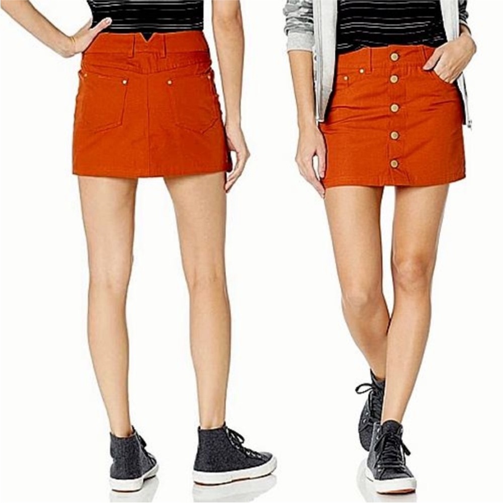 NWOT Hurley button-front mini skirt - Picture 2 of 8